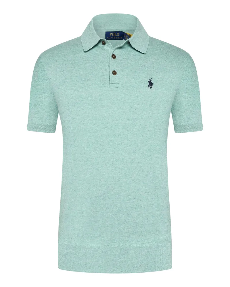 Ralph Lauren Softes Feinstrick-Poloshirt aus Baumwolle mit Pony-Stickerei in Grün