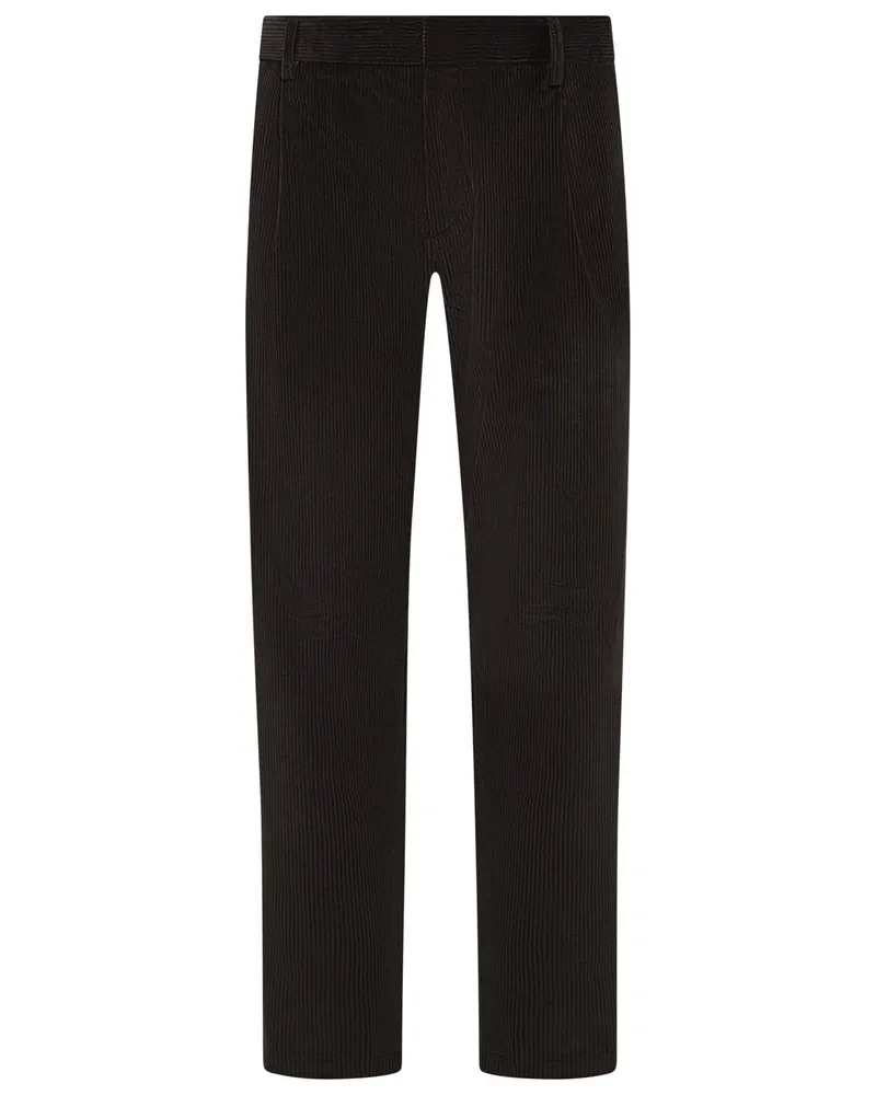 Roy Robson Softe Cordhose mit Bundfalte, Slim Fit in Dunkelbraun