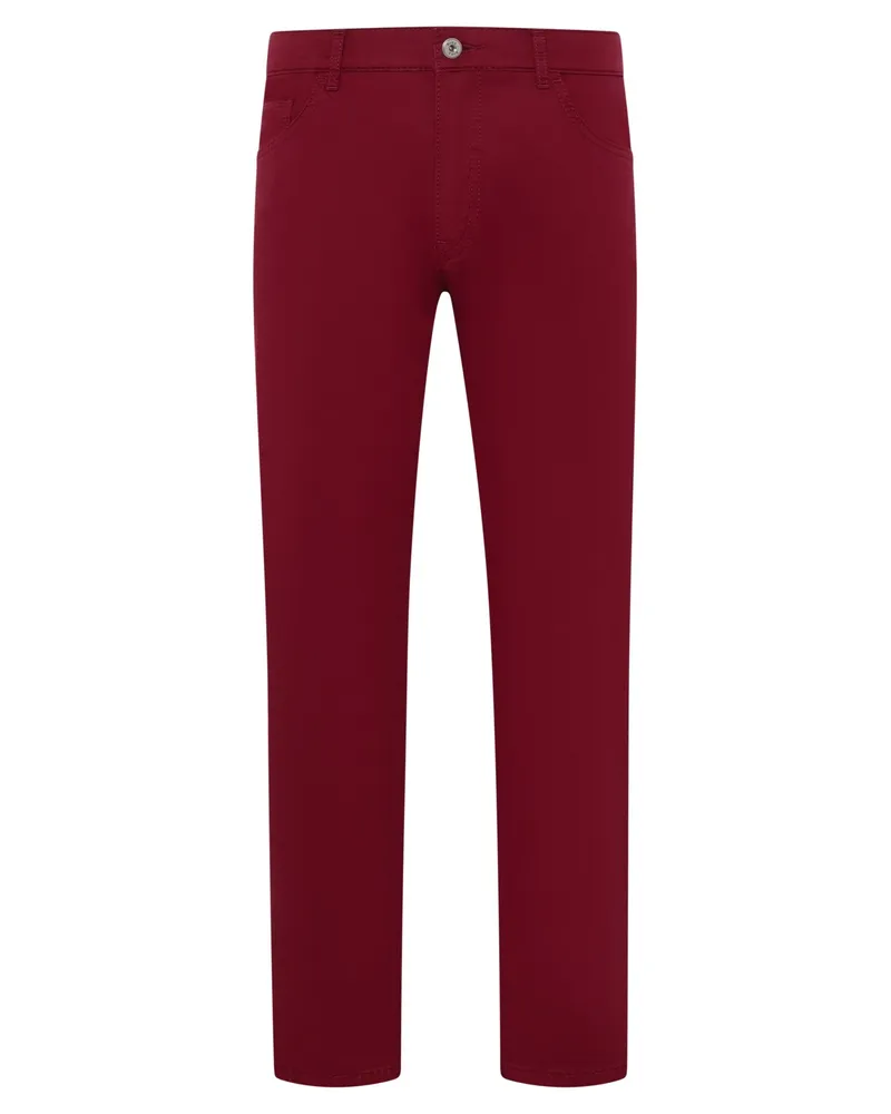 Brax Stretch 5 Pocket-Hose Cadiz in Ultralight Satin-Qualität, Regular Fit in Rot