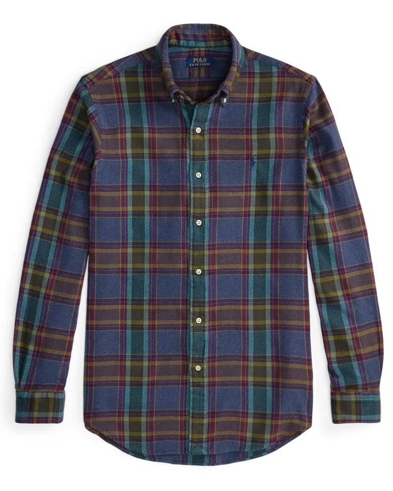 Ralph Lauren Flanellhemd mit Check-Muster, Custom Fit in Lila