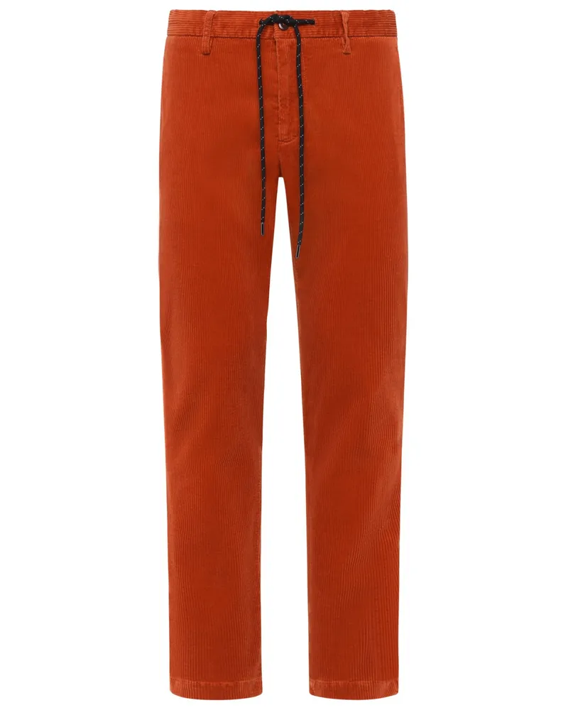 Alberto Cordhose Jump mit Kordelzug und Lyocell-Anteil, Slim fit in Orange