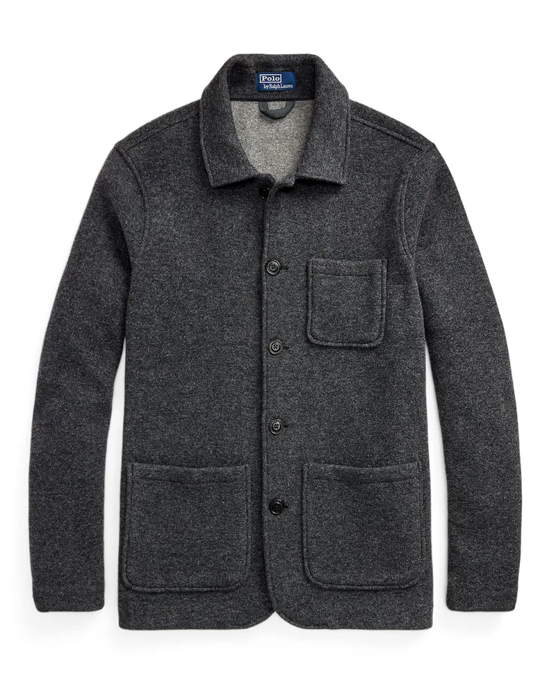 Ralph Lauren Overshirt aus einem Wollmix mit aufgesetzten Taschen in Anthrazit