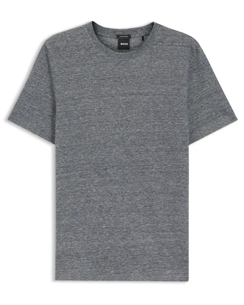 HUGO BOSS T-Shirt aus einem soften Leinen-Mix in Marine