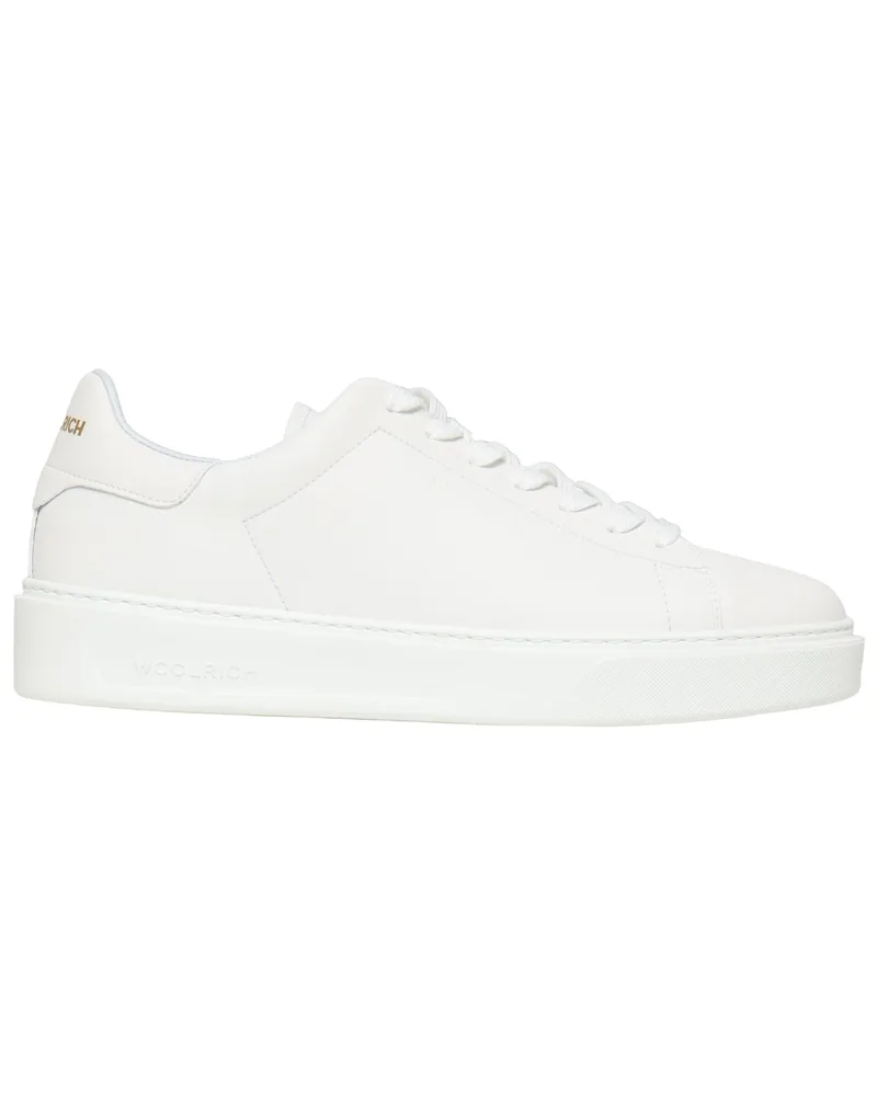 Woolrich Classic Court Sneaker aus Kalbsleder in Weiß
