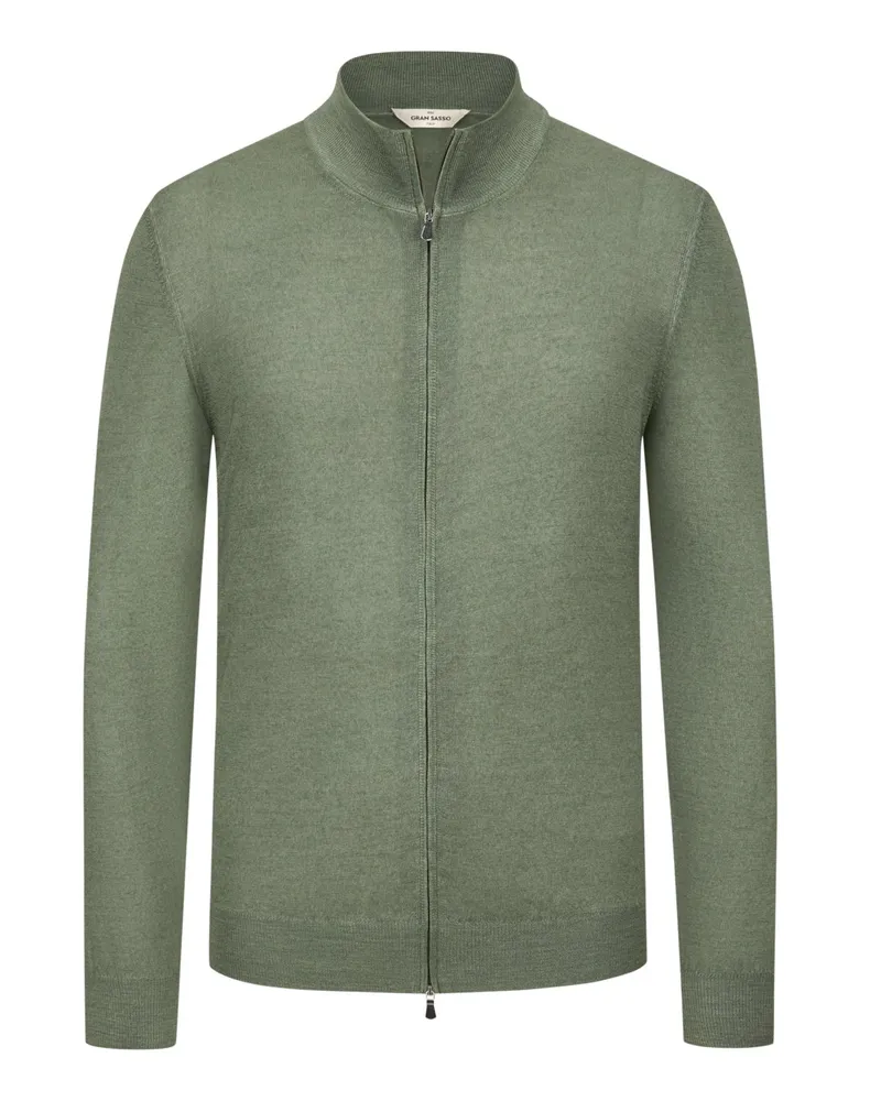 Gran Sasso Leichte Strickjacke aus Merinowolle Oliv