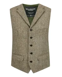 Wellington of Bilmore Weste aus Harris Tweed mit Reverskragen Hellgrün