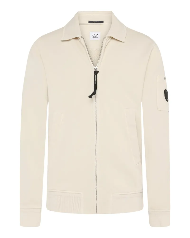 C.P. Company Sweatjacke mit Zipper in Offwhite