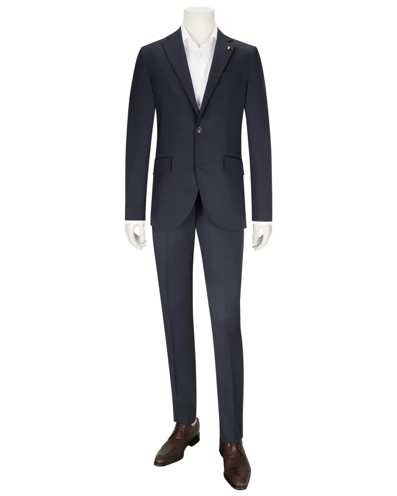 Sartoria Latorre Einreihiger Anzug aus Schurwolle mit fallendem Revers in Marine