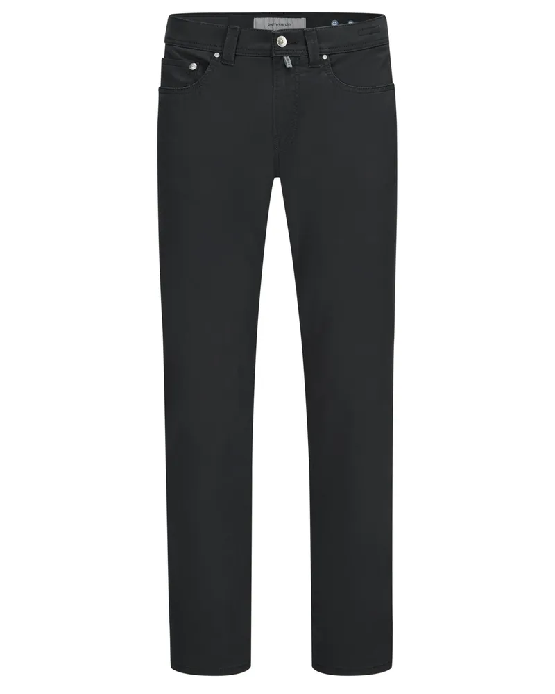 Pierre Cardin Leichte 5-Pocket Hose Lyon mit Stretch, Modern Tapered Fit Schwarz