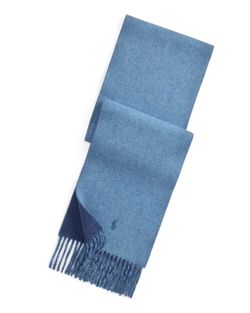 Ralph Lauren Softer Schal aus Wolle mit Logo-Stickerei in Blau
