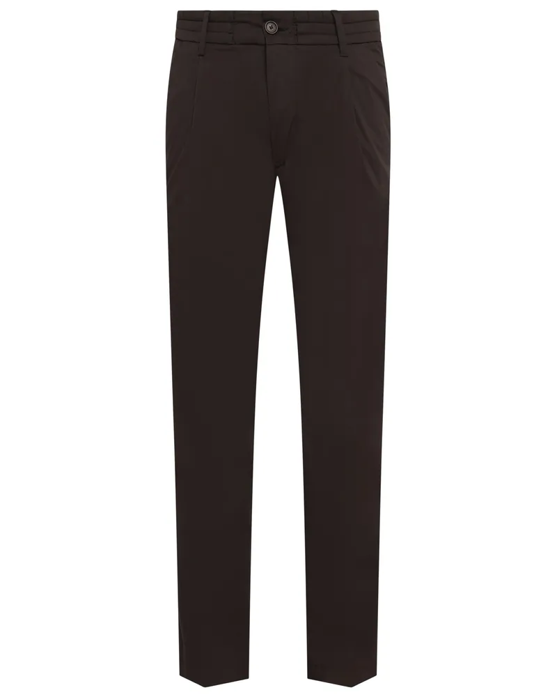 Drykorn Leichte Stretch-Chino mit Bundfalte und Dehnbund, Regular Fit in Braun
