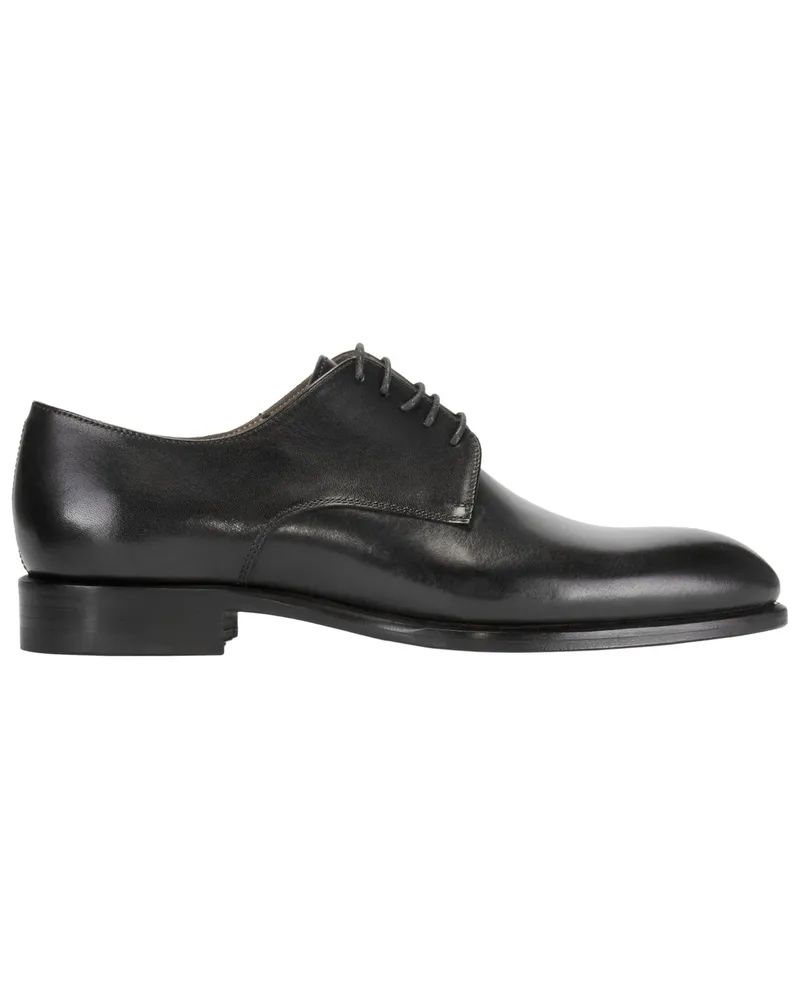 SCHUHE & HANDWERK Derby Schuhe aus Glattleder in Schwarz