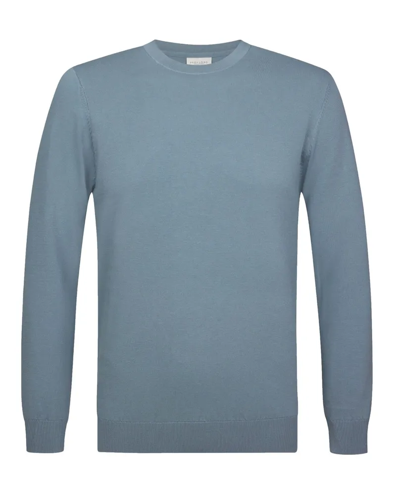 Profuomo Leichter Rundhalspullover mit Tencel™ in Graublau