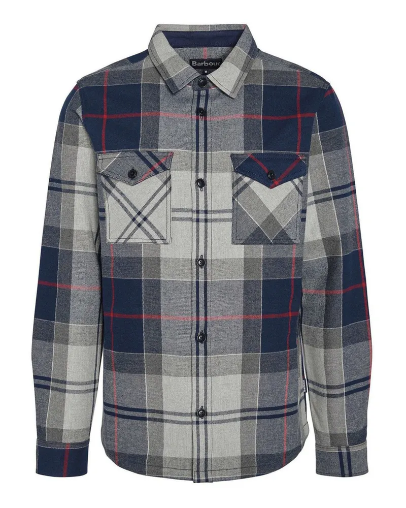 Barbour Festes Overshirt in Flanell-Haptik mit Tartanmuster Grau