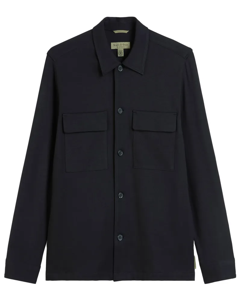 Marc O'Polo Overshirt DFB Travel Collection aus elastischem Interlock-Viskose-Mix in Marine