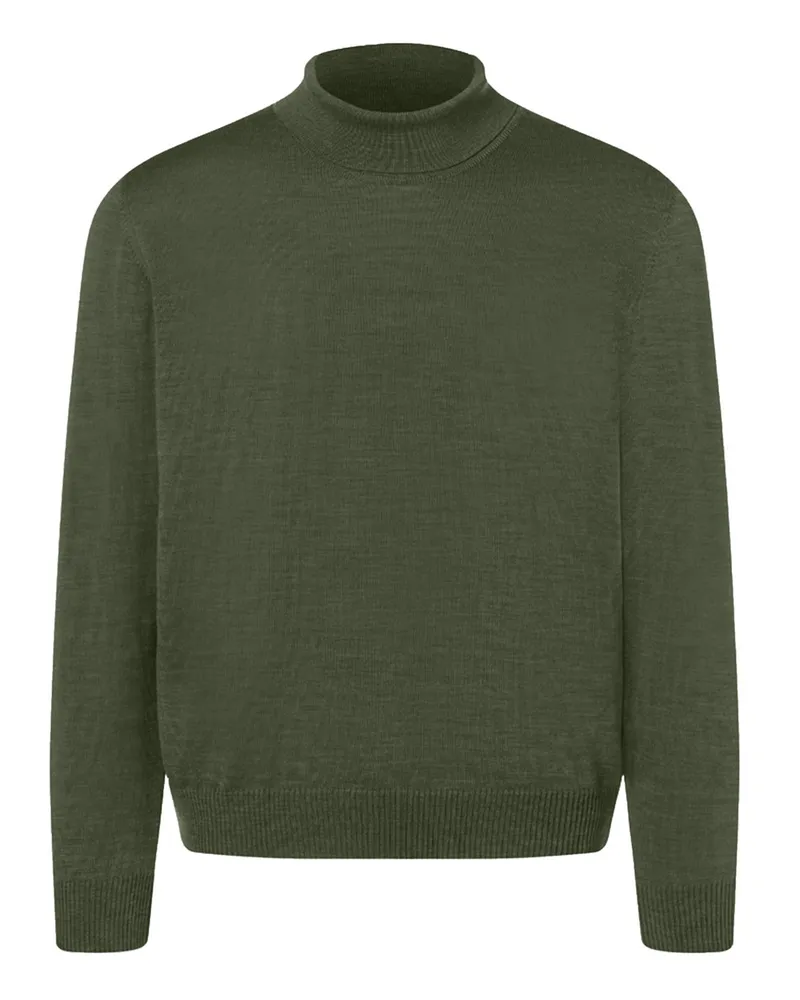 Maerz Leichter Rollkragenpullover aus maschinenwaschbarer Merinowolle in Oliv