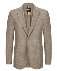 HUGO BOSS Ungefüttertes Sakko in Stretch-Qualität, Slim Fit Beige