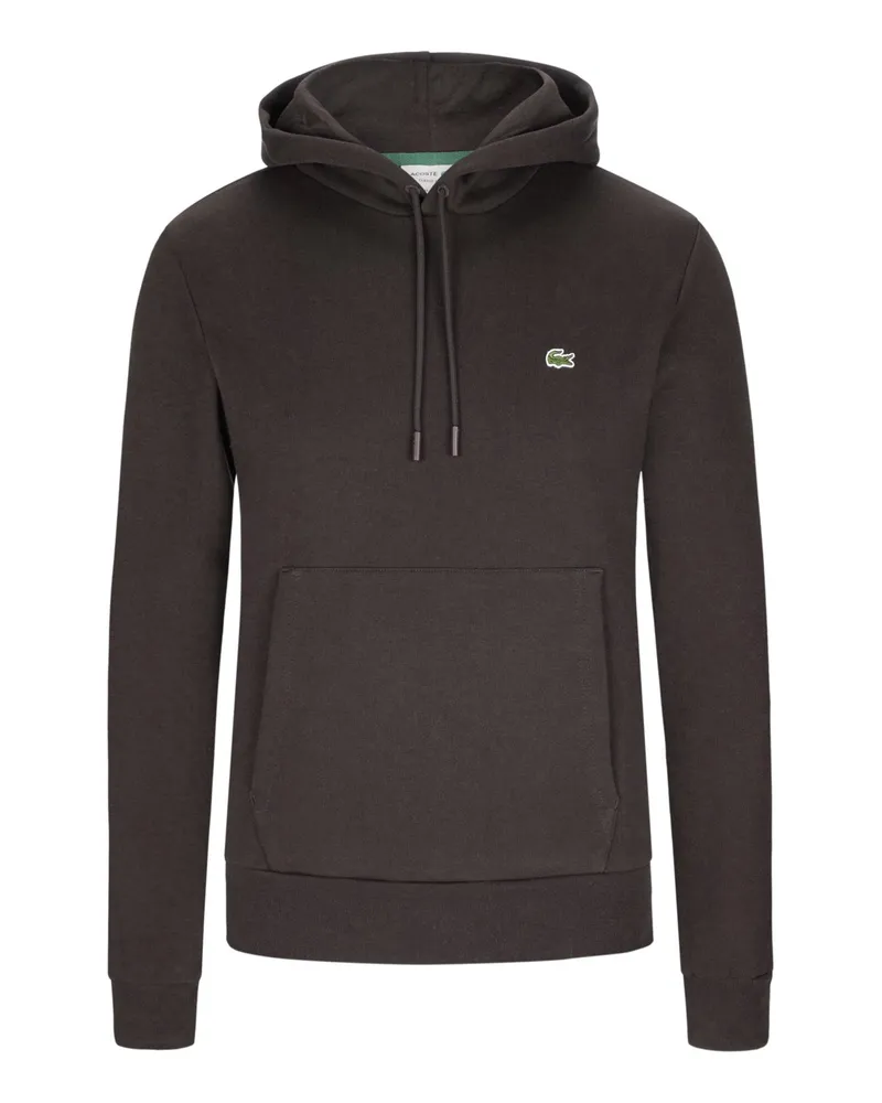 Lacoste Hoodie aus einem Baumwoll-Mix mit Logo-Stickerei, Classic Fit in Braun