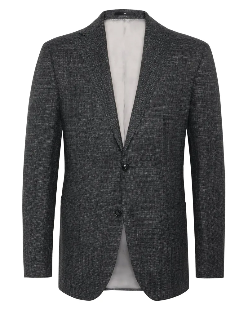 Dressler Einreiher-Sakko aus Schurwolle-Leinen-Mix in Anthrazit