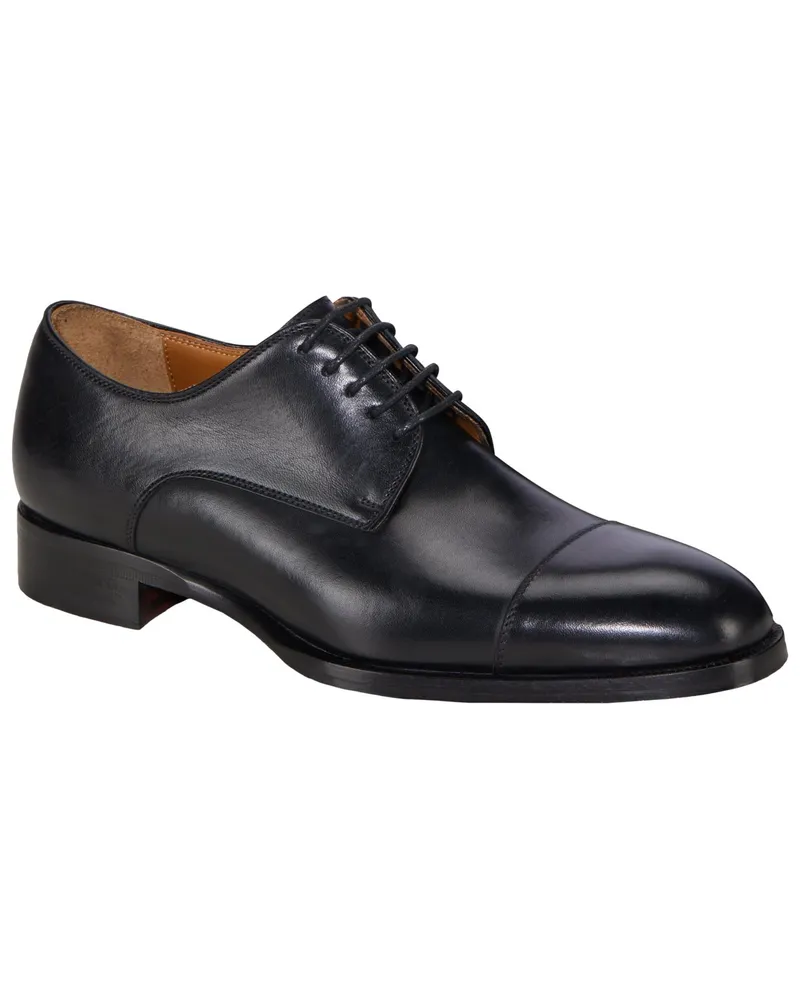 SCHUHE & HANDWERK Handgefertigte Derby-Schuhe aus Glattleder in Schwarz