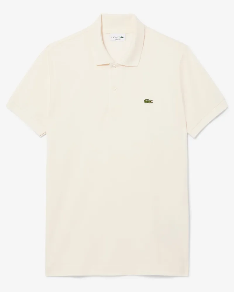 Lacoste Piqué-Poloshirt L1212 mit kleinem Krokodil-Aufnäher, Classic Fit in Offwhite