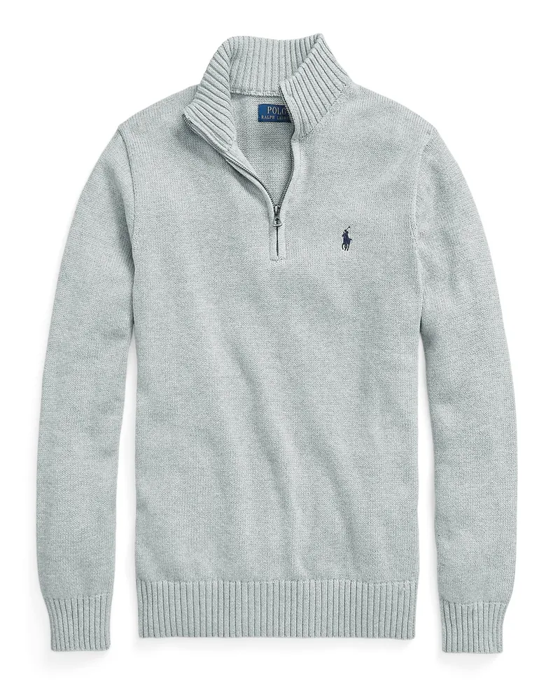 Ralph Lauren Troyer aus Baumwolle mit kleiner Logo-Stickerei in Hellgrau