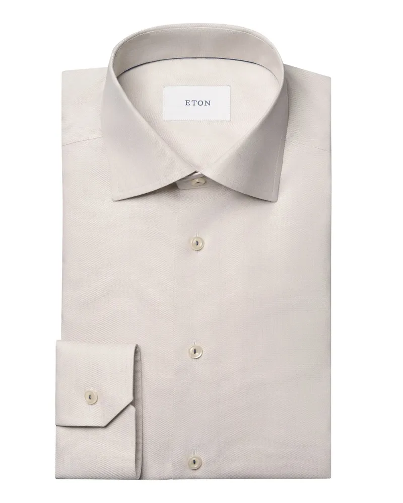 Eton Softes Hemd mit TENCEL™ Lyocell und Kentkragen, Contemporary in Beige