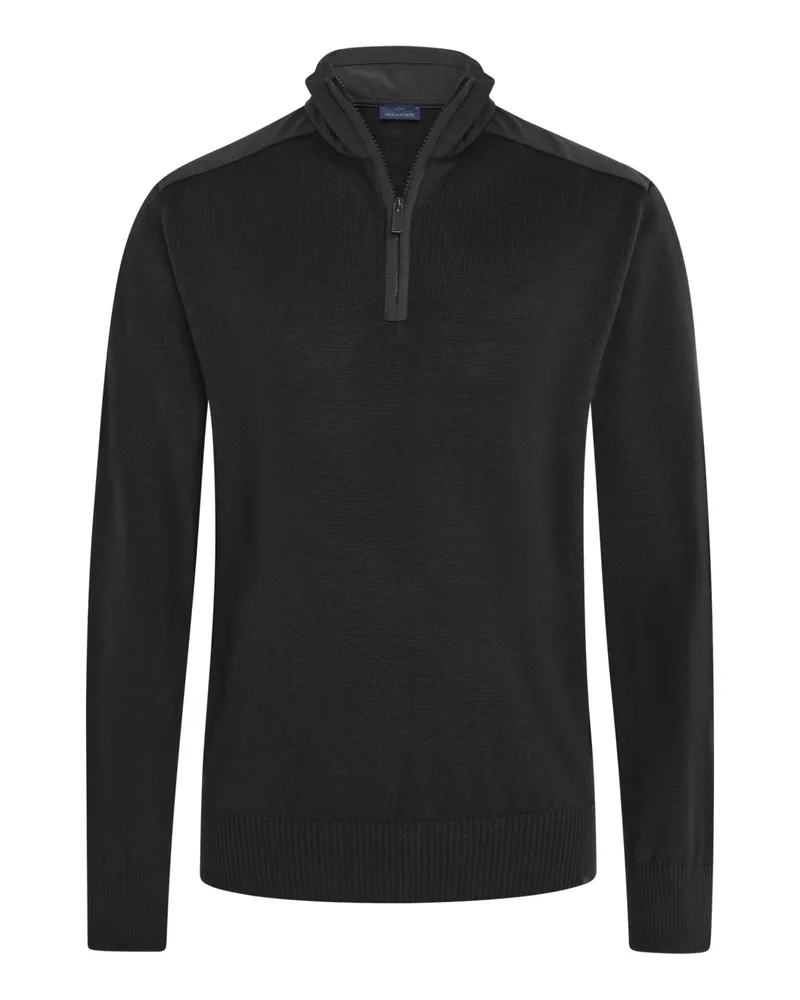 Paul & Shark Strick-Troyer aus Schurwolle mit Typhoon® Re-4x4 Stretch-Details in Schwarz
