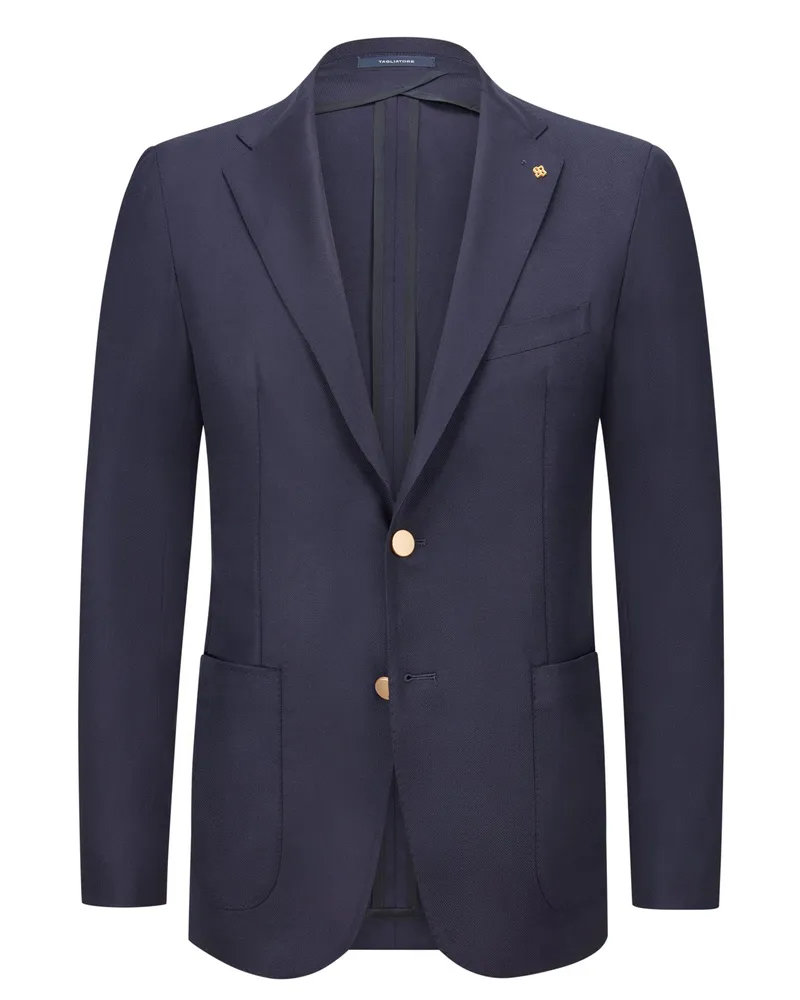 Tagliatore Blazer aus Schurwolle mit feiner Struktur in Marine