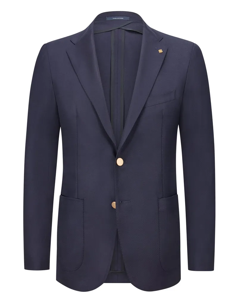 Tagliatore Blazer aus Schurwolle mit feiner Struktur in Marine