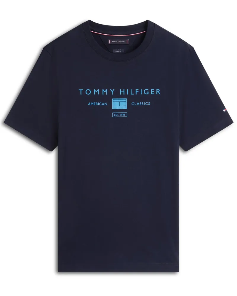 Tommy Hilfiger Softes T-Shirt mit Label-Schriftzug, Regular in Marine