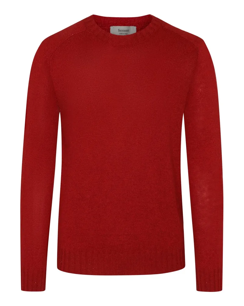 Ferrante Softer Rundhalspullover aus feiner Merinowolle in Rot