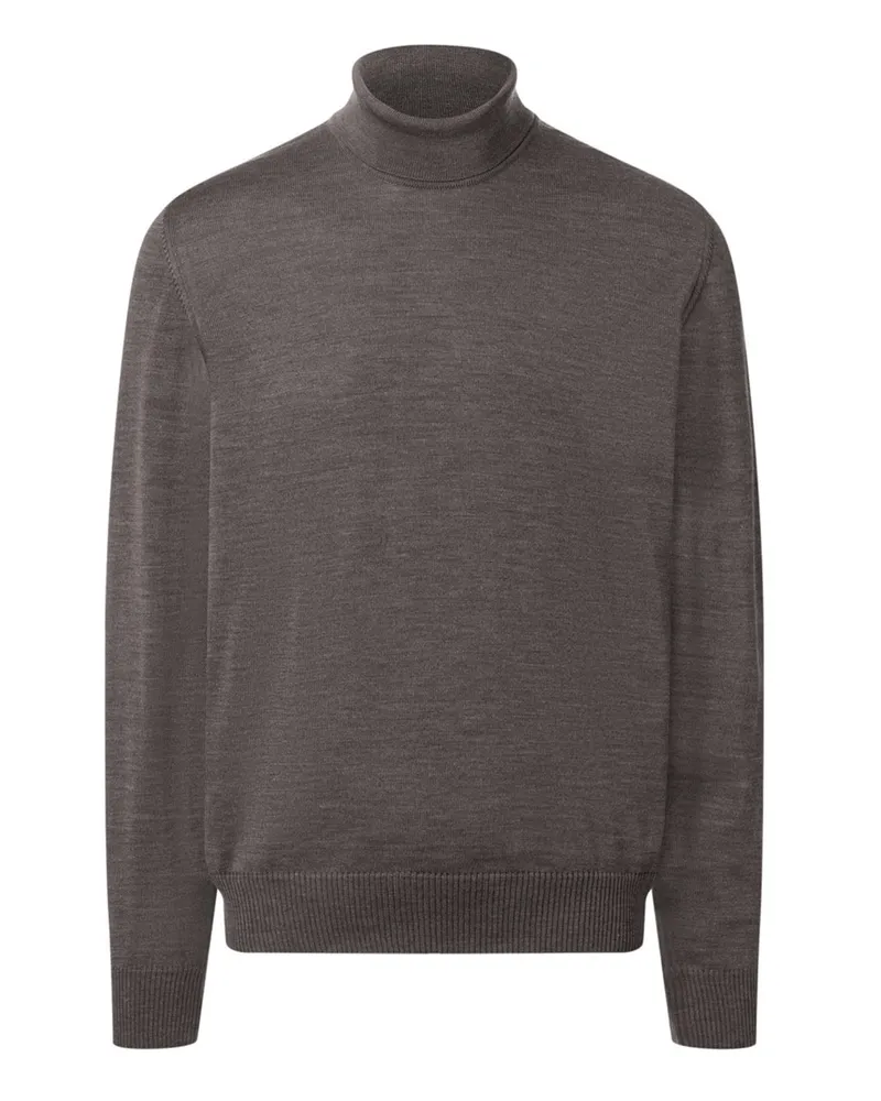 Maerz Leichter Rollkragenpullover aus Superwash-Merinowolle, Regular in Braun