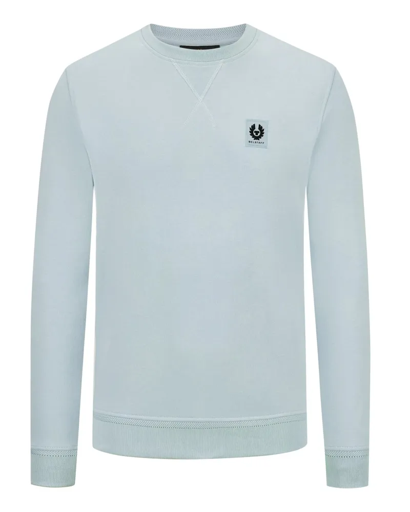 Belstaff Sweatshirt aus softer Baumwolle mit Logo-Aufnäher in Hellblau