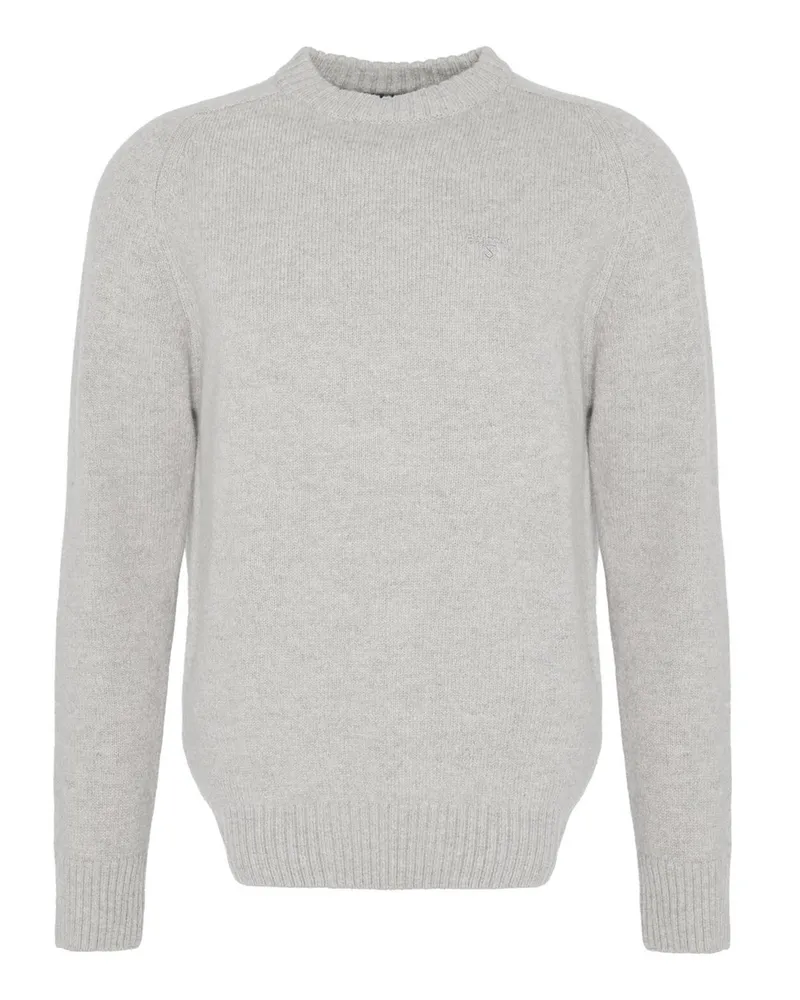Barbour Softer Pullover Grangetown aus Wolle mit Raglanärmeln in Hellgrau