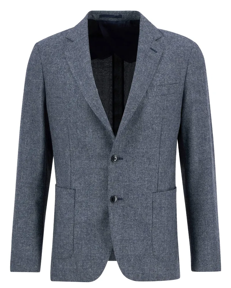 Barbour Flanell-Anzugsakko mit Check-Muster, Tailored Fit in Marine