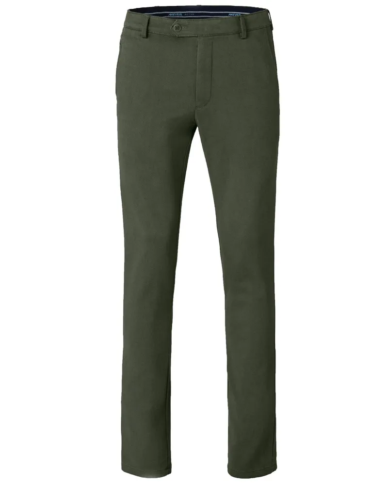 Meyer Hosen Chino Bonn aus einem Baumwoll-Mix, Modern Fit in Oliv