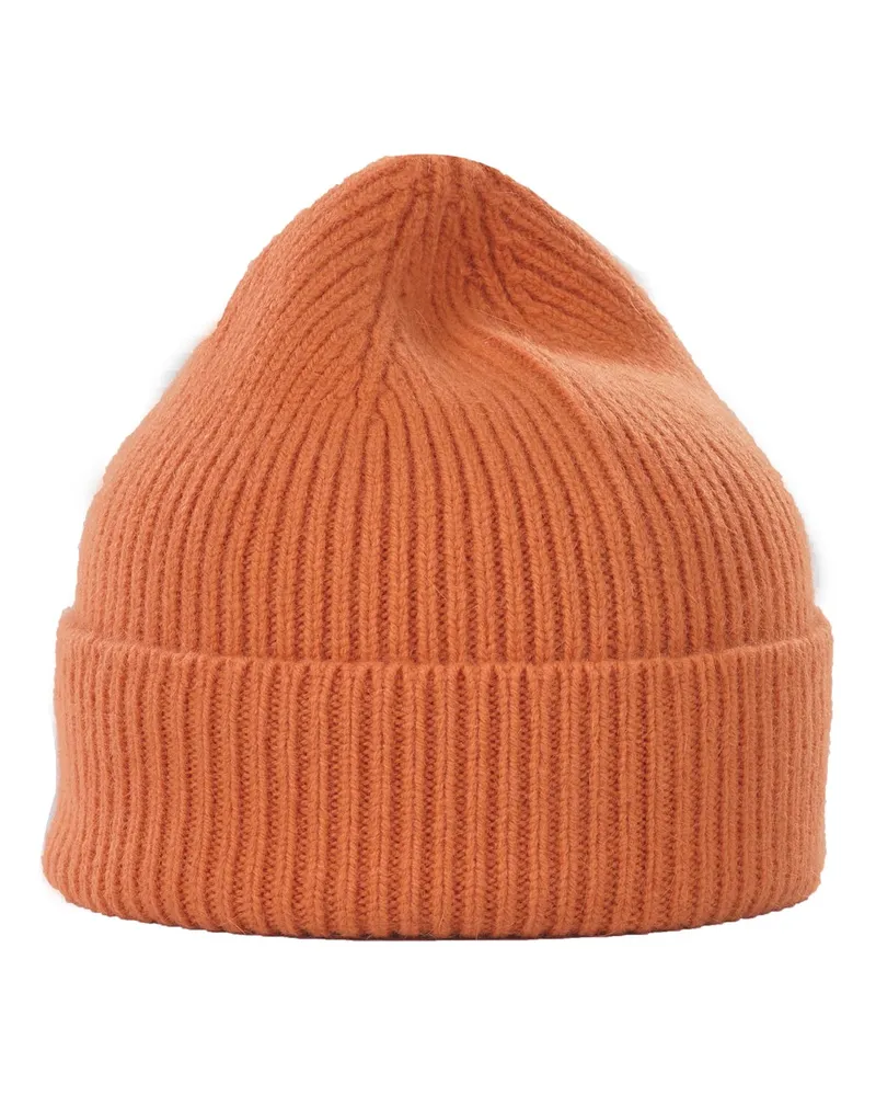 Le Bonnet Softe Strickmütze aus Lammwolle und Angora in Orange