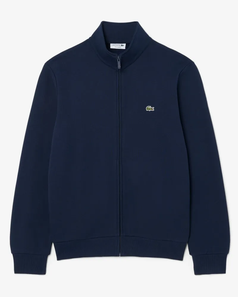 Lacoste Sweatjacke aus einem Baumwoll-Mix mit Logo-Aufnäher, Regular Fit in Marine