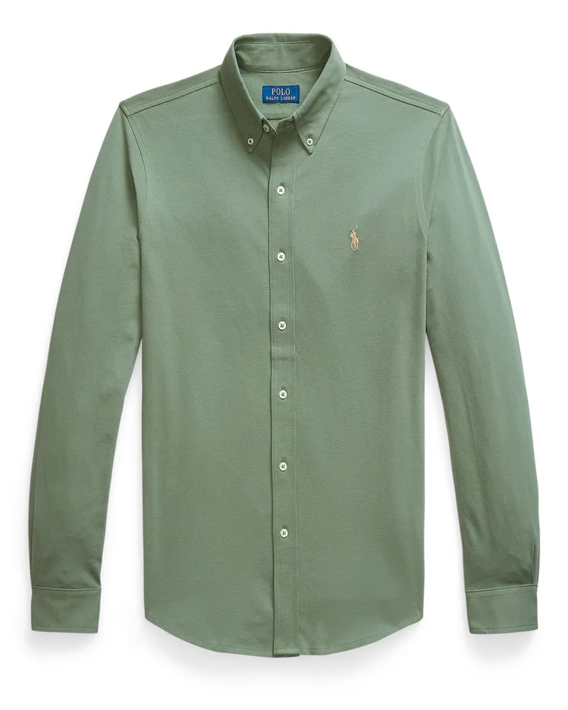 Ralph Lauren Hemd in Featherweight Mesh-Qualität mit Logo-Stickerei in Grün