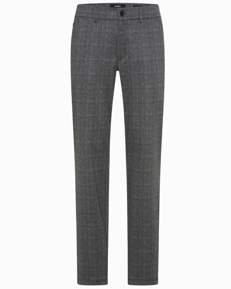 Eurex by Brax Jersey-Chino Thilo mit Stretch und Check-Muster, Regular Fit in Anthrazit