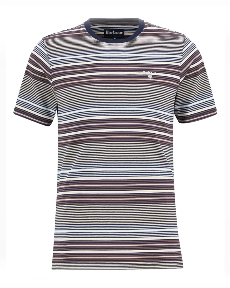 Barbour T-Shirt aus Baumwolle mit Ringelstreifen, Tailored Fit in Marine
