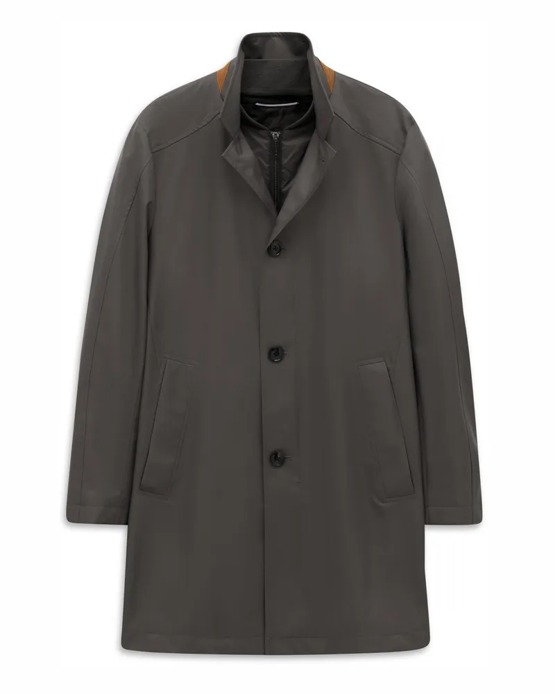 Bugatti Wasserabweisender Kurzmantel mit heraustrennbarer Blende, Regular Fit in Braun