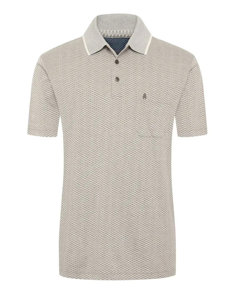 Ragman Pflegeleichtes Poloshirt mit Brusttasche und Netzstrutkur in Beige