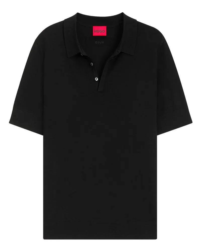 HUGO BOSS Unifarbenes Poloshirt in softer Jesery-Qualität in Schwarz