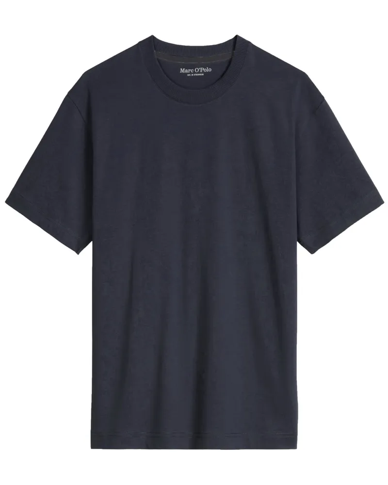Marc O'Polo Unifarbenes T-Shirt aus Baumwolle in Marine