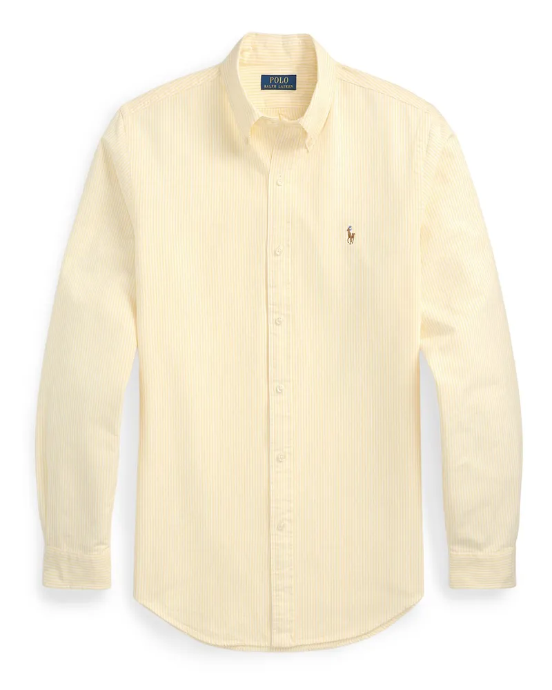 Ralph Lauren Oxfordhemd mit feinem Streifenmuster, Custom Fit in Gelb