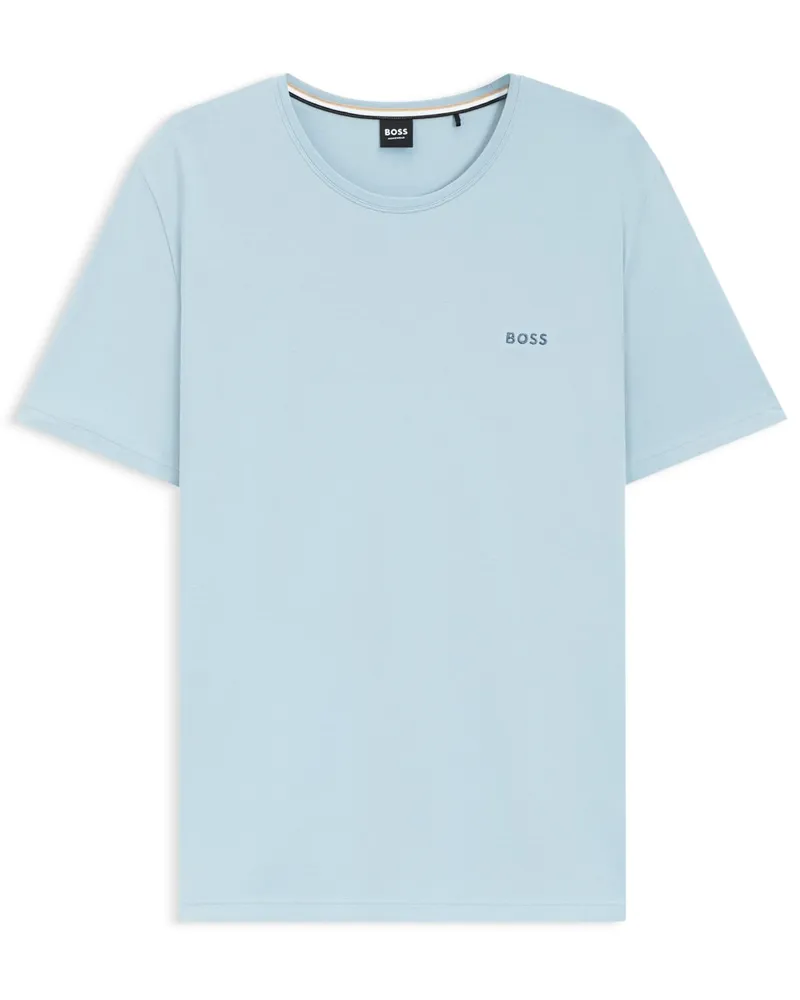 HUGO BOSS Unterhemd aus Baumwolle und Logostickerei in Hellblau