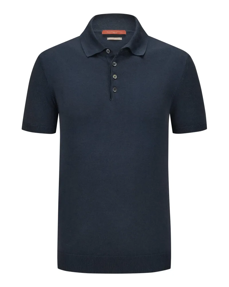 Daniele Fiesoli Softes Strick-Poloshirt aus Gizah-Baumwolle in Marine