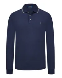 Ralph Lauren Langarm Jersey-Poloshirt mit Poloreiter-Stickerei, Custom Slim Fit Blau